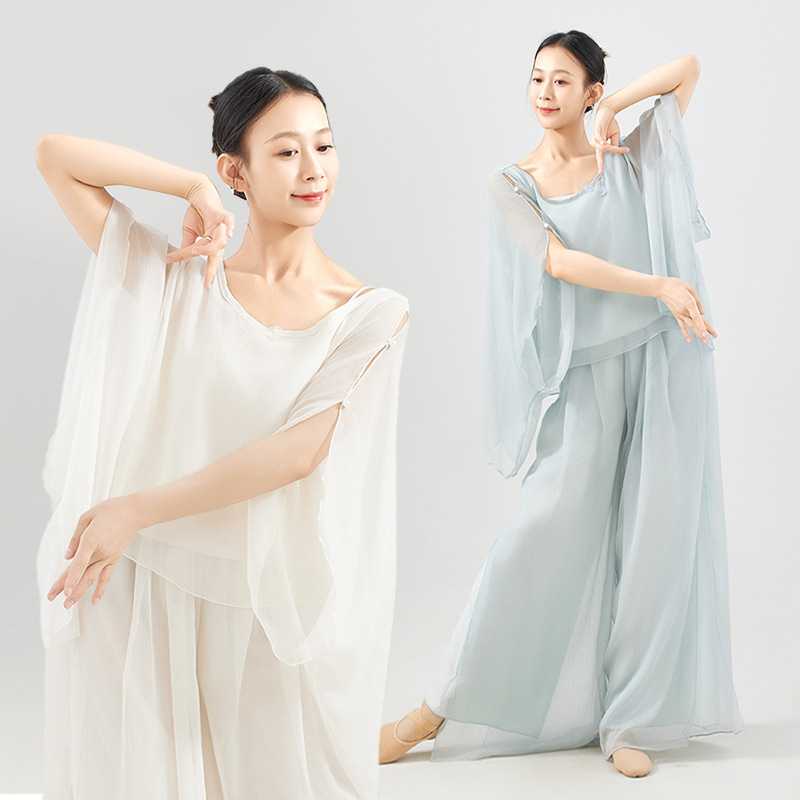 舞蹈服女上衣网纱宽松形体练功服