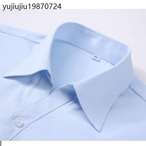 2024春浅蓝衬衫气质斜纹