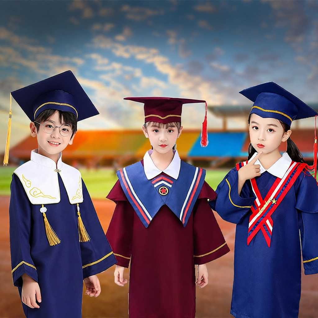 儿童博士夏季幼儿园小学毕业礼服