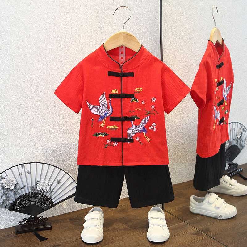 儿童国学汉服男童夏装演出服女童