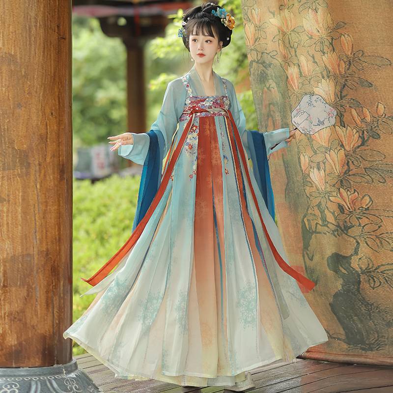 新款成人唐制汉服女复原风齐胸