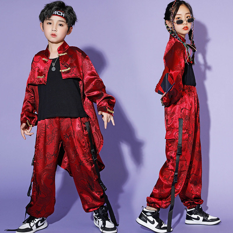 儿童街舞潮装男童演出服摇滚套装