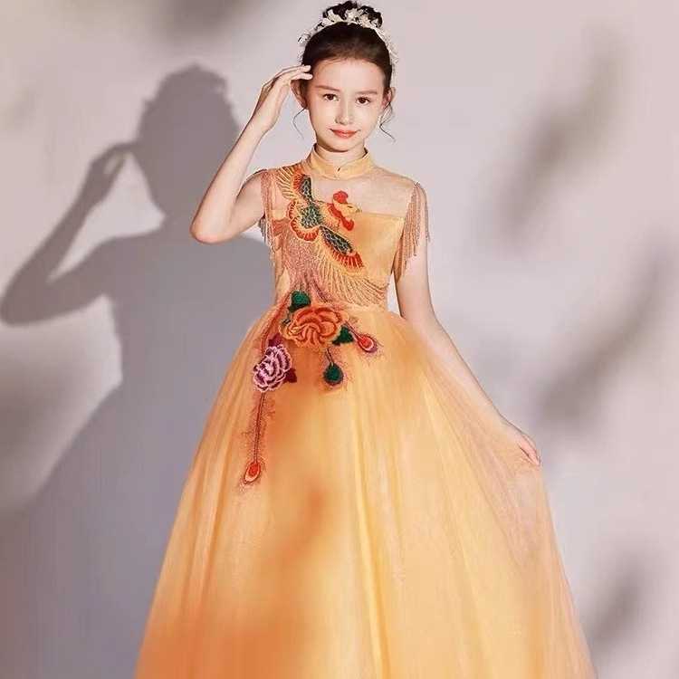 六一女童古筝演出服新款儿童节小