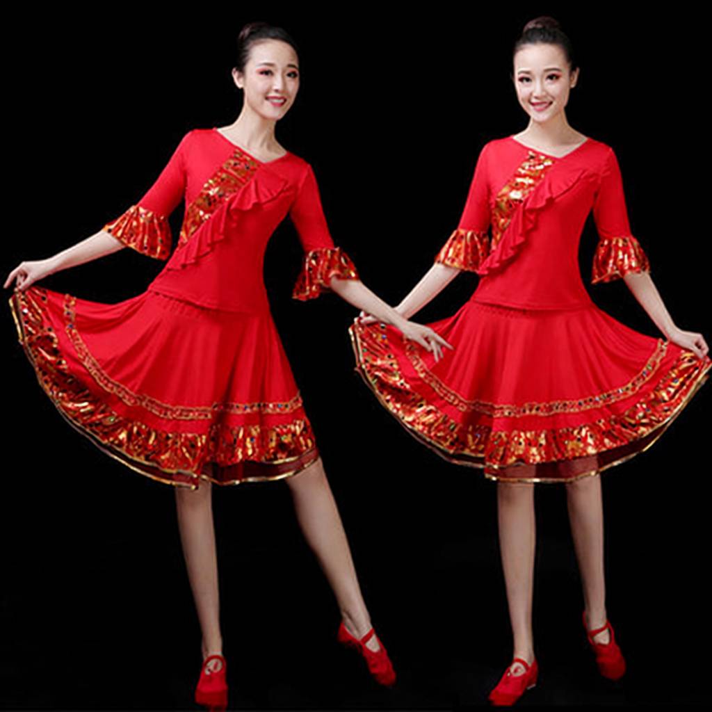 广场舞服装女时尚亮片新款套装
