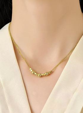 高级感平安喜乐小胖福袋项链流苏新款设计轻奢中式气质爱心锁骨链