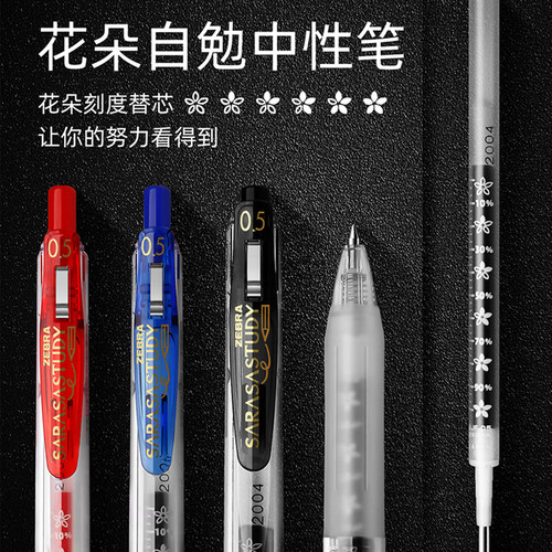 zebra斑马中性笔JJM88努力花朵