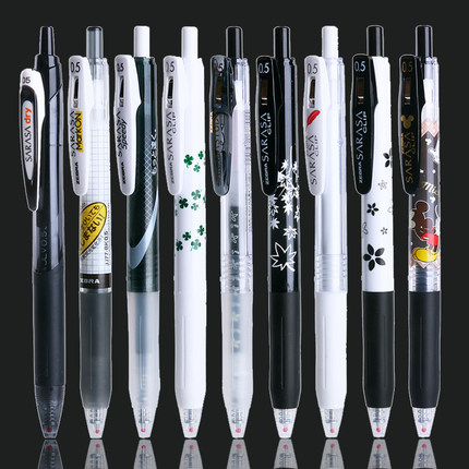 日本ZEBRA斑马中性笔JJ15限定款学生用复古笔0.5学霸刷题黑笔套装