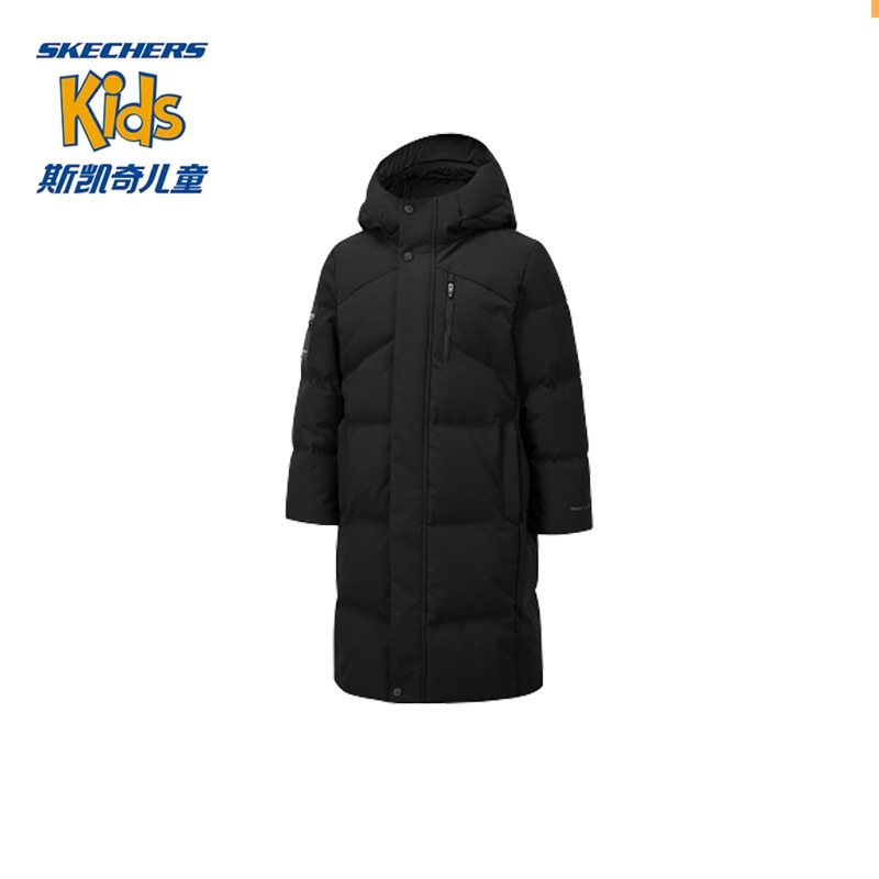 斯凯奇男童长款防寒保暖羽绒服