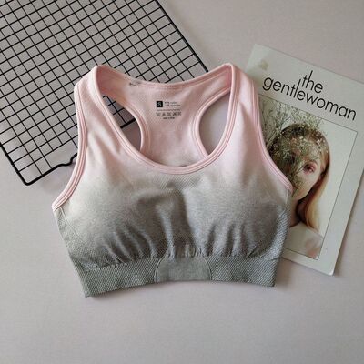 速卖通外贸GYM渐变防震背心式内衣健身瑜珈跑步运动文胸bar