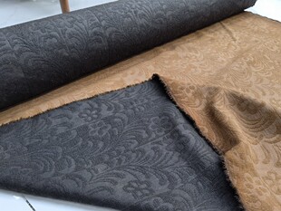 天然野生重磅柞蚕丝凤尾花复古顺德香云纱染整工艺秋冬款风衣袍子