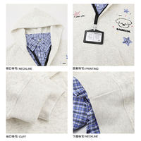 Two new autumn and winter school style loose bf couple fleece jackets with star check patchwork hoodies for women thumbnail 5