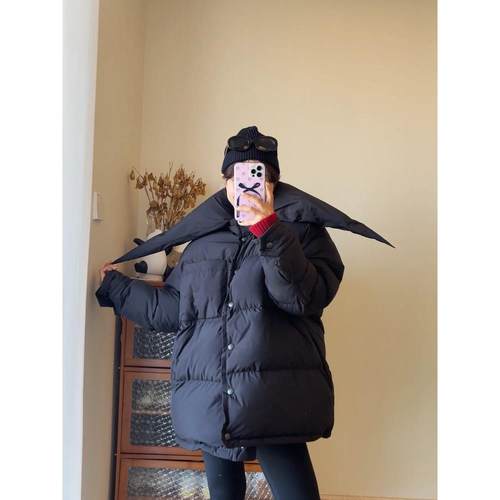 女巫羽绒服复古爆款尖立领棉服宽松保暖外套25秋冬新款