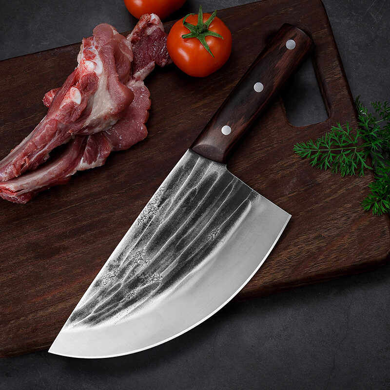 老式高碳钢卖肉专用肉联厂分割杀猪剔骨刀商用剥羊皮锻打锋利尖刀