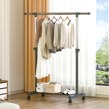 晾衣架落地阳台家用挂衣卧室简易凉衣架室内不锈钢伸缩单杆晒衣架