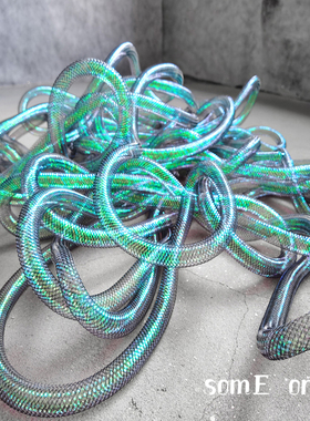 弹力扭曲造型管 黑色幽绿色伸缩管子 diy手工设计师创意个性辅料