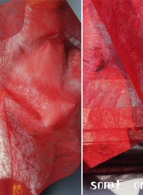 设计师双面蝉翼薄纱  鲜血红色  原创肌理造型装饰高档特艺术面料