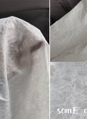 立体肌理花纹设计师面料 白色全棉盐缩工艺 春夏秋服饰衬衫裙子布