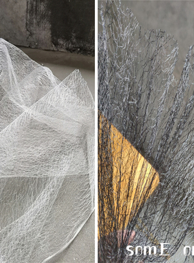 打乱规律线条网布 不规则镂空网纱黑白色肌理透视蕾丝礼服面料布