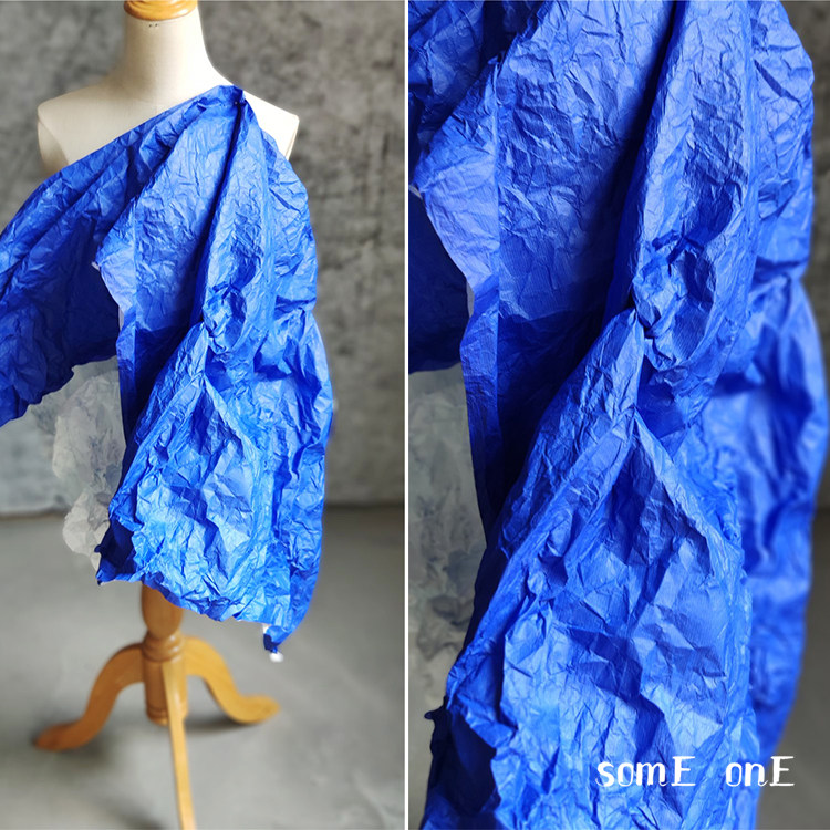 深邃靛蓝色进口环保纸t特卫强 水洗纸呼吸纸撕不烂防水面料