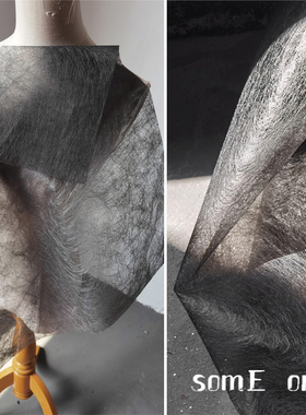 原蝉翼薄纱黑土灰色 设计师时尚双面轻薄肌理布 拍照背景道具面料