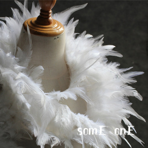 白鸡毛花边羽毛辅料diy创意设计