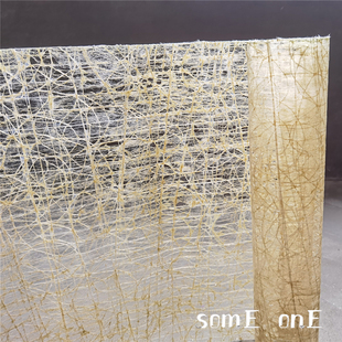 轮廓枯黄色蜘蛛丝网错乱肌理布时尚连衣裙装饰配件材料设计辅料布