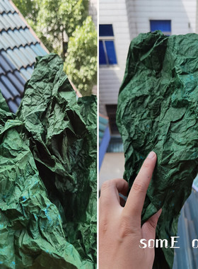 进口Ty纸三宅一生绿色特殊肌理纸面料 时尚高档服装设计师布料