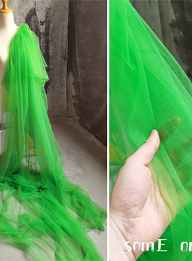 森林绿色网纱 薄纱肌理手工DIY服装蓬蓬裙窗帘床婚纱幔纱面料布