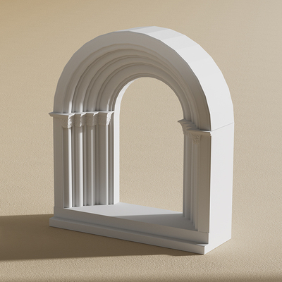 罗马建筑拱门浅浮雕石膏立体艺术品家居摆件北欧饰品桌面布景拍照