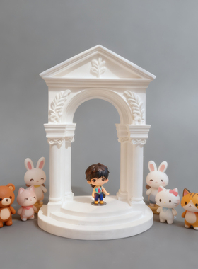 梦回罗马教堂浅浮雕石膏立体艺术品家居摆件北欧饰品桌面布景拍照