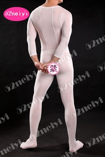 高弹尼龙男式 连体衣 带套连身袜 不开口 2件 开口 包邮