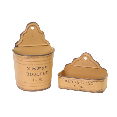 爱上花园阳台家居花园杂货铁皮做旧复古壁挂花盒花盆GM88