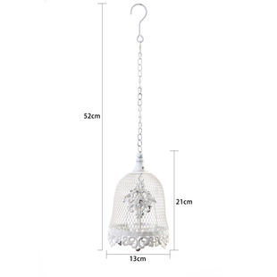 爱上花园家居庭院阳台花园杂货装饰铁艺做旧链条悬挂镂空烛台风灯