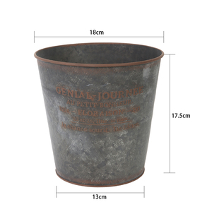 爱上花园 园艺杂货 铁艺铁皮做旧花盒花盆 马口铁瘦高圆1916