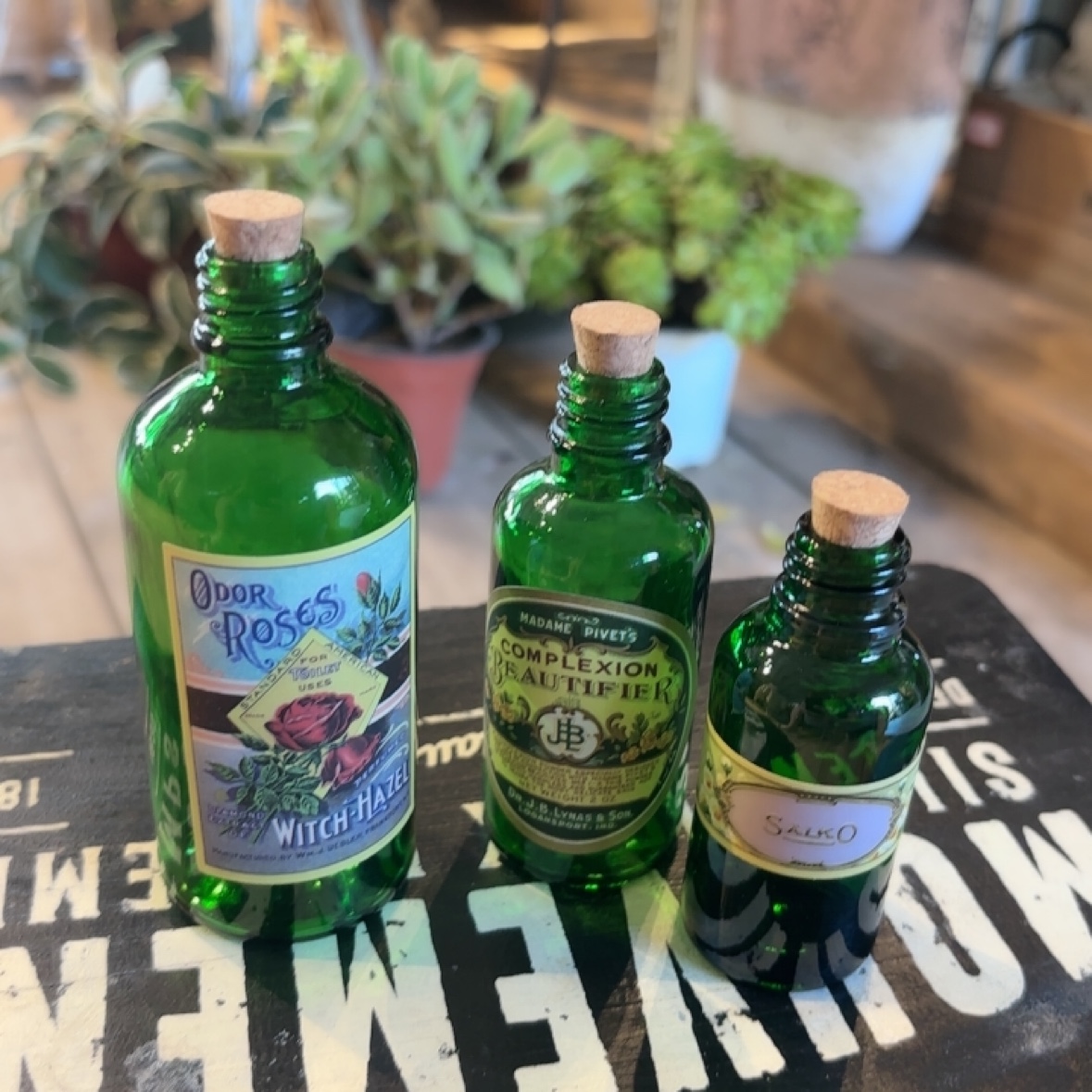 爱上花园复古浮雕玻璃瓶花园杂货家居复古贴纸玻璃瓶