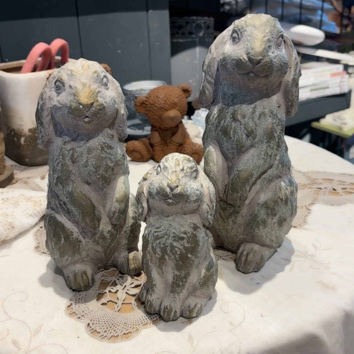 爱上花园杂货花园庭院阳台家居摆件装饰水泥做旧乖乖兔