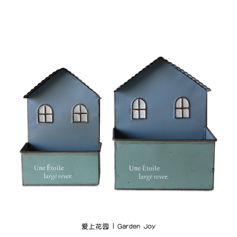 爱上花园丨园艺杂货 铁艺花盆摆件花器 小房子阳台窗户造型花盒