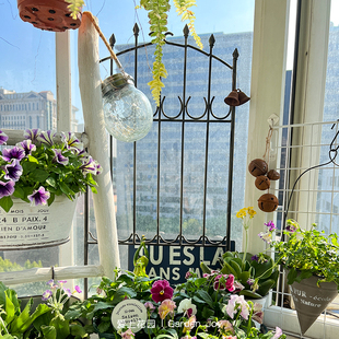 爱上花园出口日杂风铁艺花插 田园植物爬藤架 户外围栏盆栽支架杆