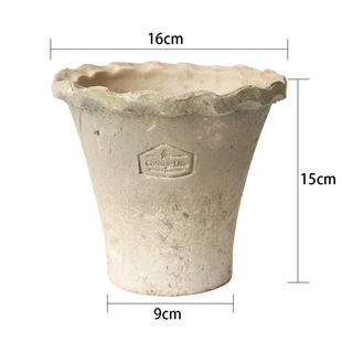 爱上花园粗陶多肉植物花盆泥盆黑白12H复古做旧透气瓦盆房子logo