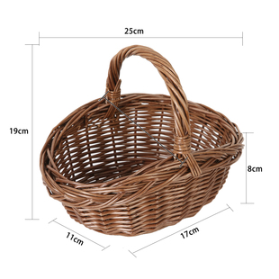 爱上花园家居收纳装饰手工柳编迷你单把提篮花篮88