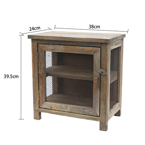 爱上花园庭院阳台家居杂货装饰收纳三面铁丝网镂空实木收纳柜