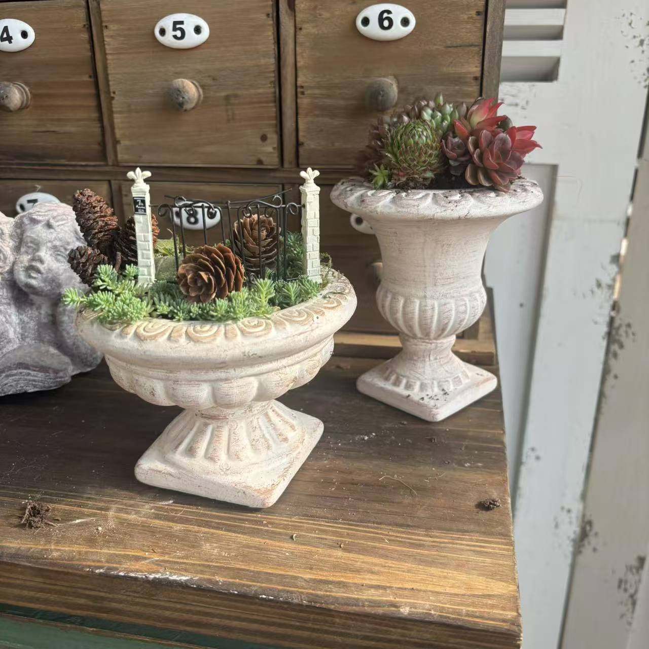 爱上花园杂货庭院阳台花盆装饰欧式罗马盆陶瓷扑白做旧迷你奖杯盆,鲜花速递/花卉仿真/绿植园艺,其它园艺用品,淘宝优惠券,粉丝福利购,淘宝优惠卷