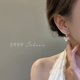 999纯银耳针猫眼石三叶草珍珠耳钉女轻奢高级感耳环温柔气质耳饰