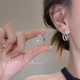 999纯银耳针双层碎银耳环女轻奢小众设计高级感耳环百搭气质耳饰