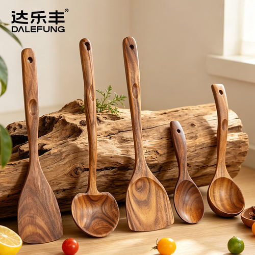 达乐丰相思木锅铲勺子套装不粘锅专用耐高温炒菜餐具木质家用厨房