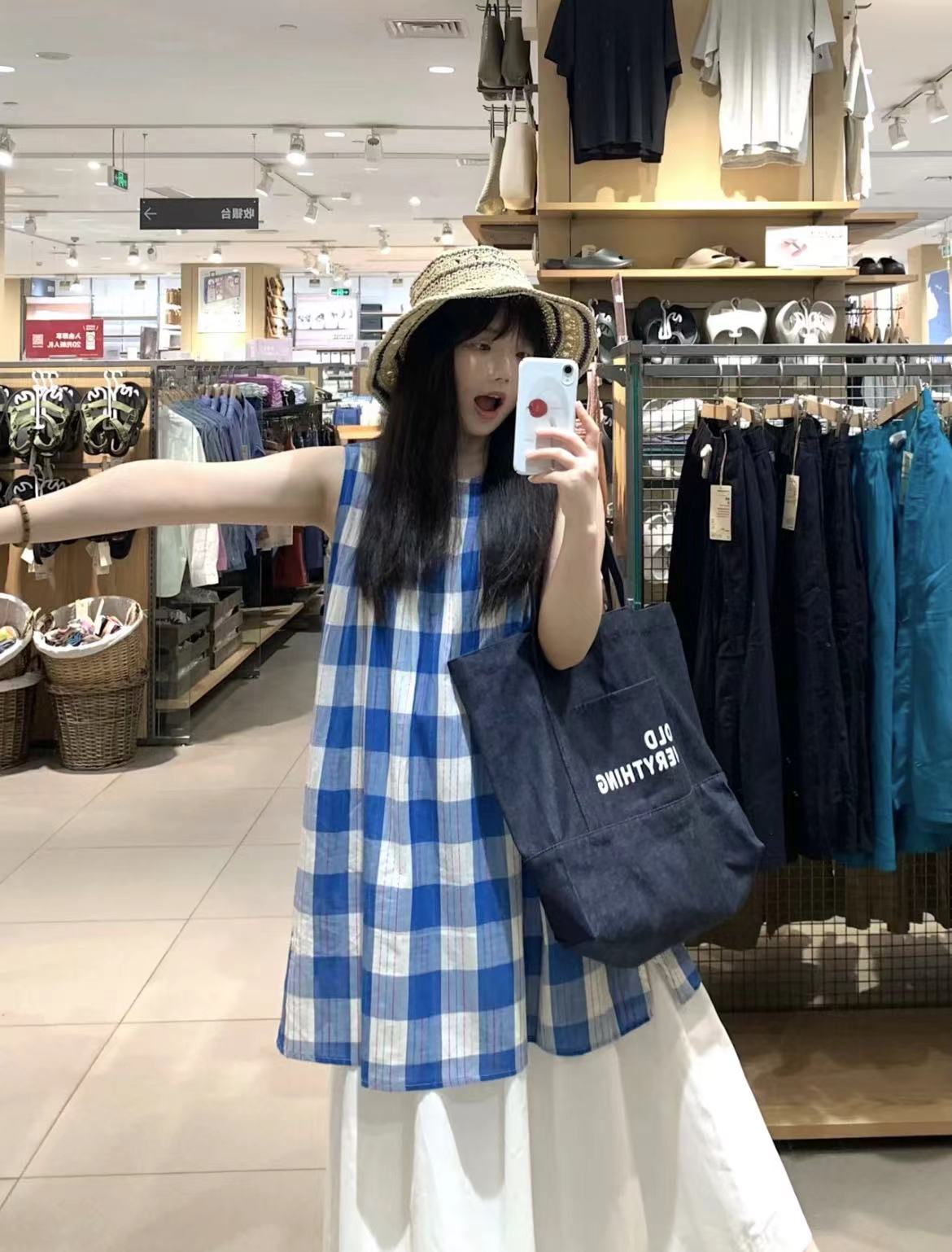 简约购物大容量日系字母帆布包