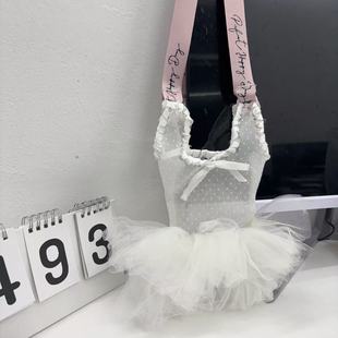 芭蕾风挂脖手机包2025新款 小众设计单肩斜挎包可爱少女心手提包潮