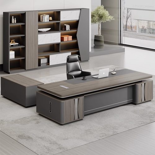 老板办公桌轻奢高级感简约现代