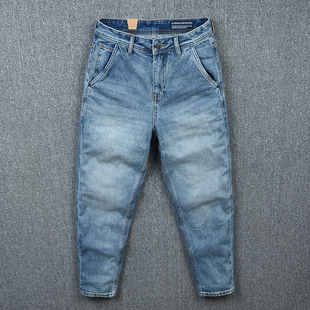 纯棉复古牛仔裤 男裤 男春秋款 潮牌休闲怀旧水洗直筒裤 2022新款 男式