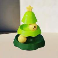 "Pet Life" Christmas Tree Cat Carousel, three-layer track, mint ball, Cat Toy, Rotating bell, Glowing Ball thumbnail 5